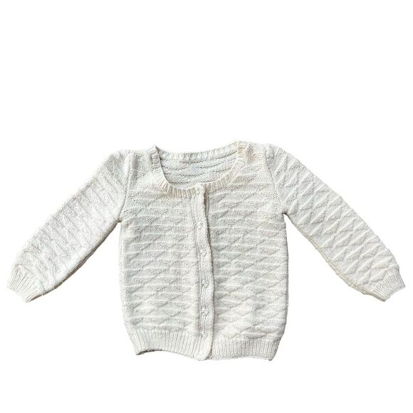 Handknit Wool Cardigan with Adorable Mouse Buttons Size XS - Picture 1 of 6